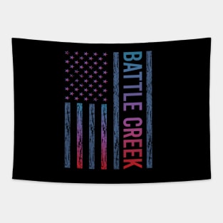 Blue Red Flag - Battle Creek Tapestry