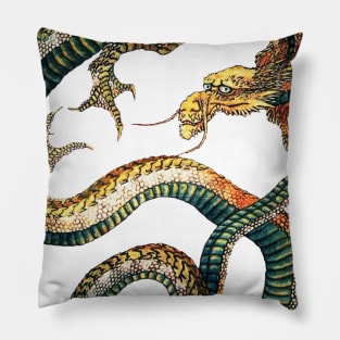 Dragon and Phoenix by Katsushika Hokusai Pillow