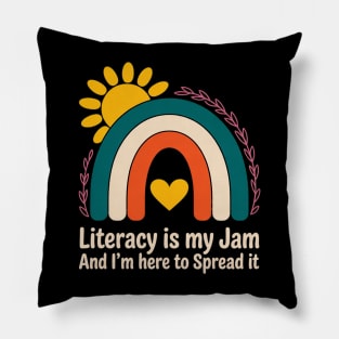 Literacy Is My Jam Literacy Teacher Reading Interventionist Pillow