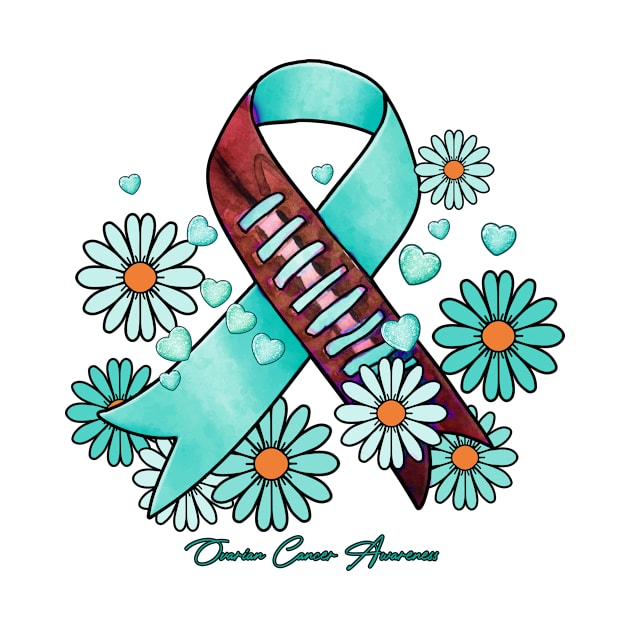 Ovarian Cancer Awareness Awareness - baseball ribbon flower leopard by GaryFloyd6868