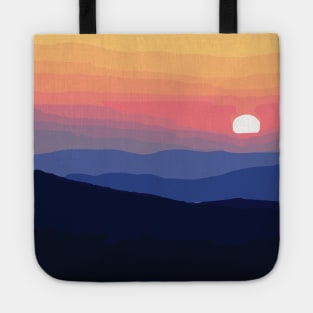 Sunset by the mountains I Landscape Tote