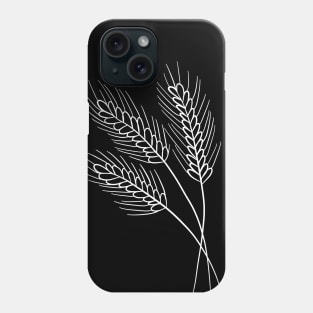 Minimalist Wheat Line Art Drawing Phone Case
