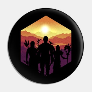 Cooles Fantasy D20 Group Silhouette RPG Pin