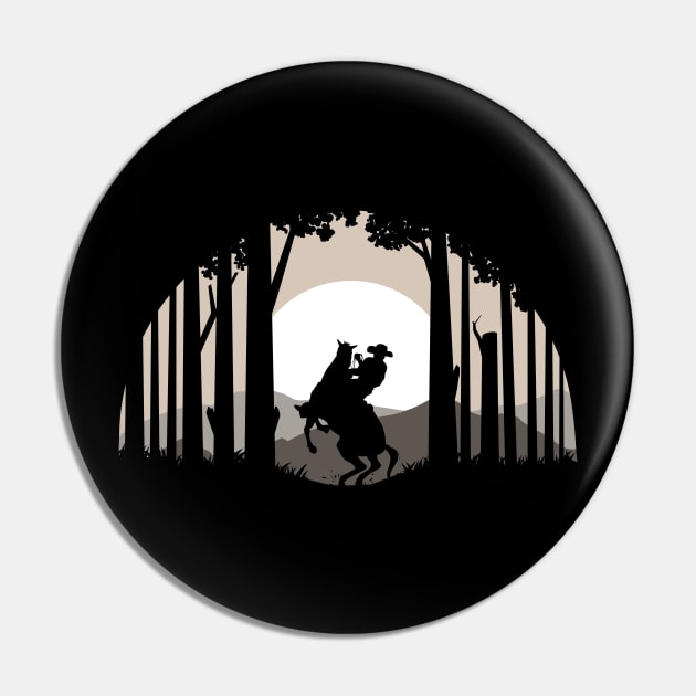 Forest Horse Silhouette Pin by Mako Design 