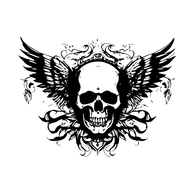 metal skull with wings by lkn