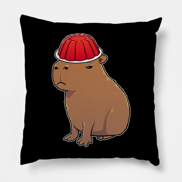 Capybara with Jello on its head Pillow by capydays