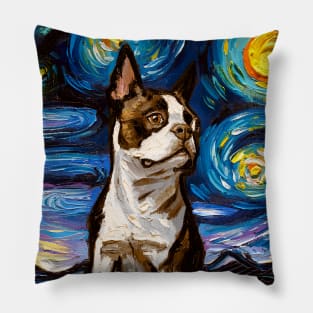 Brown Boston Terrier Night Pillow