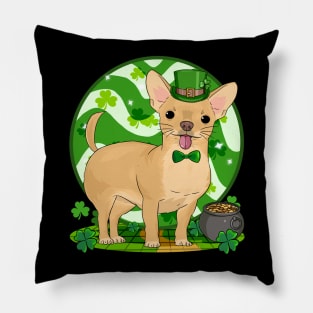 Chihuahua Dog St Patricks Day Leprechaun Pillow