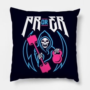 PR or ER (Gym Reaper Kettlebell & Barbell) Funny Gym Ego Lifting Pillow