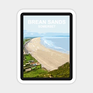 Brean Sands Somerset. Travel poster. Gift. Magnet