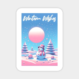 Winter wishes: Enchanting Snowman Christmas Tee Magnet