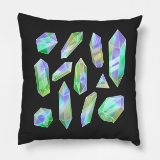 Iridescent crystals green-purple Pillow