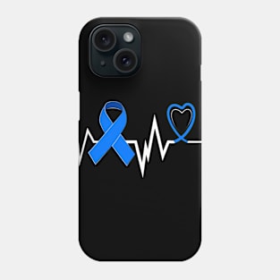 Child Abuse Awareness Shirts Heartbeat Blue Ribbon Phone Case