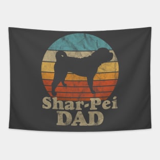 Vintage Eighties Style Shar-Pei Dad Distressed Tapestry