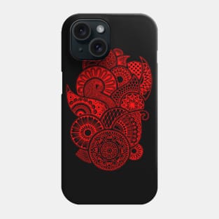 Abstract Mandala design (red on black) Phone Case