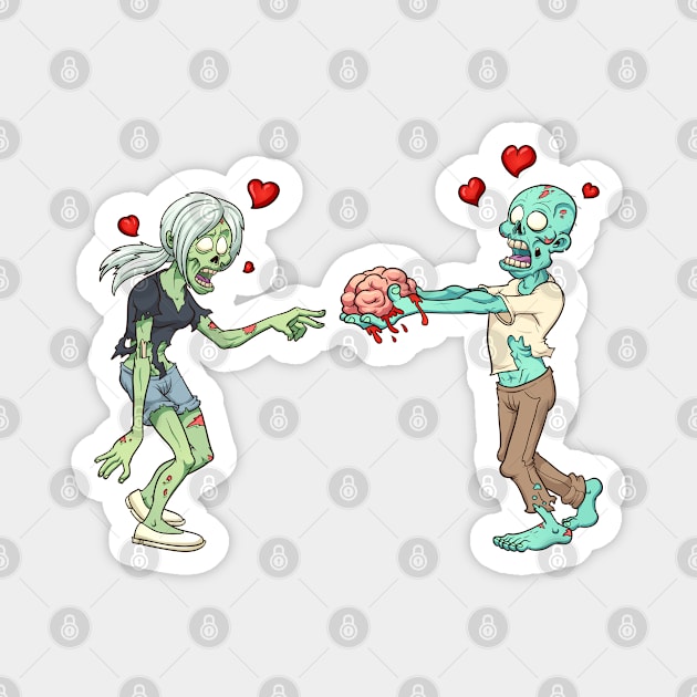 Zombie Couple Love Magnet by Mako Design 