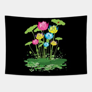 Colorful waterlily flowers Tapestry