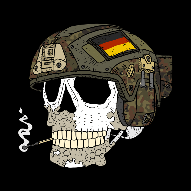 a bundeswehr skull with a flecktarn helmet. by JJadx