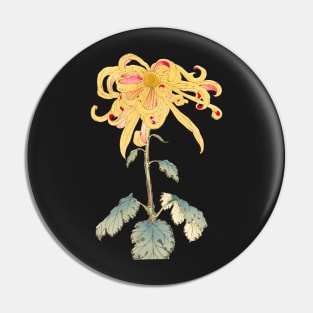 Gold Chrysanthemum 2 - Hasegawa - Traditional Japanese style - Botanical Illustration Pin