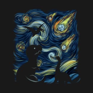 Dinosaurs in the starry night T-Shirt