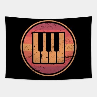 Retro Vintage Pianist Piano Keys Tapestry