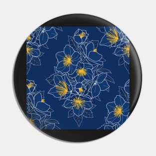 Christmas rose dark blue Pin