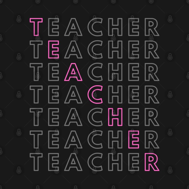 Teacher Grid Word Art by Artist Rob Fuller