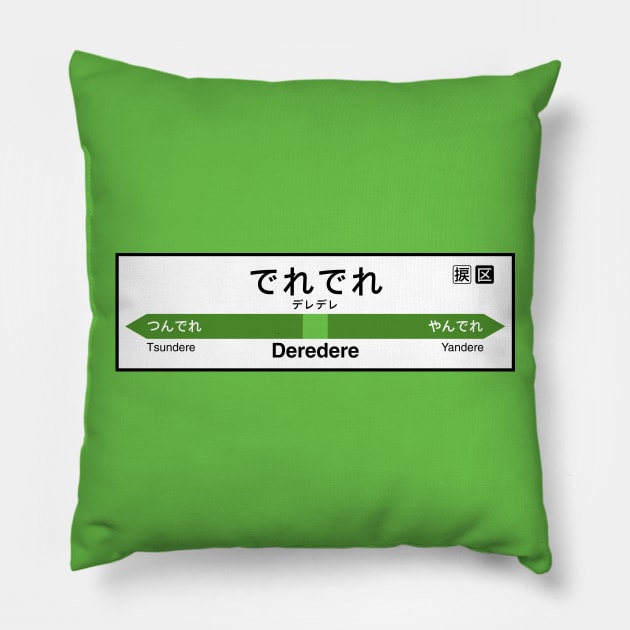 Deredere Station • でれでれ駅 Pillow by merimeaux