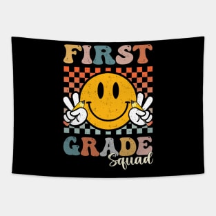 First Grade Squad Retro Groovy Back To School Tapestry