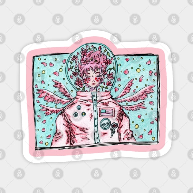 Pastel Astronaut Magnet by nannonthehermit