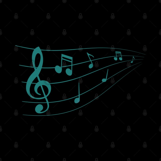 Musical notes teal by Mi Bonita Designs