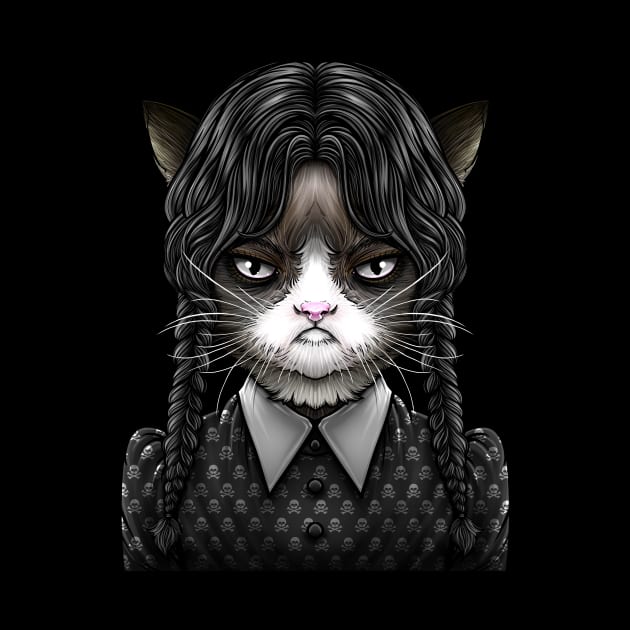 Wednesday Addams CAT by LillyRise