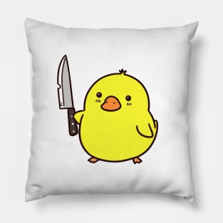 Cute Duck With Knife Pillow