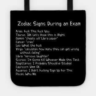 A Zodiac Sign Test: Zodiac During an Exam Tote