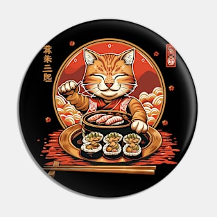 Sushi Cat Japanese Cat Cooking Sushi Pin