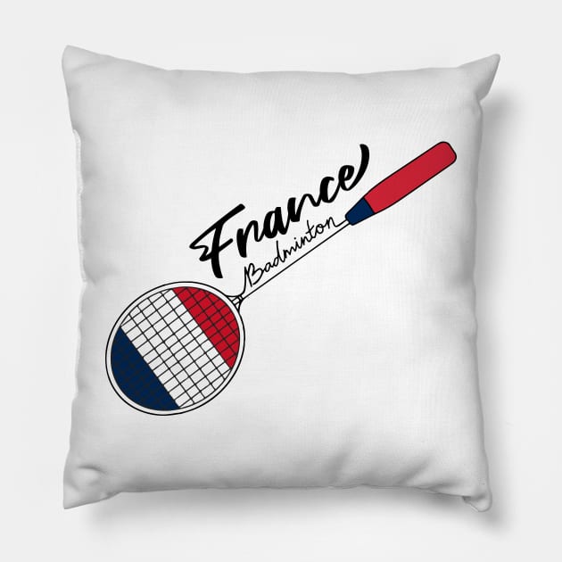 France Flag of Badminton Racquet Racket Sports (France) Flag Pillow by Mochabonk