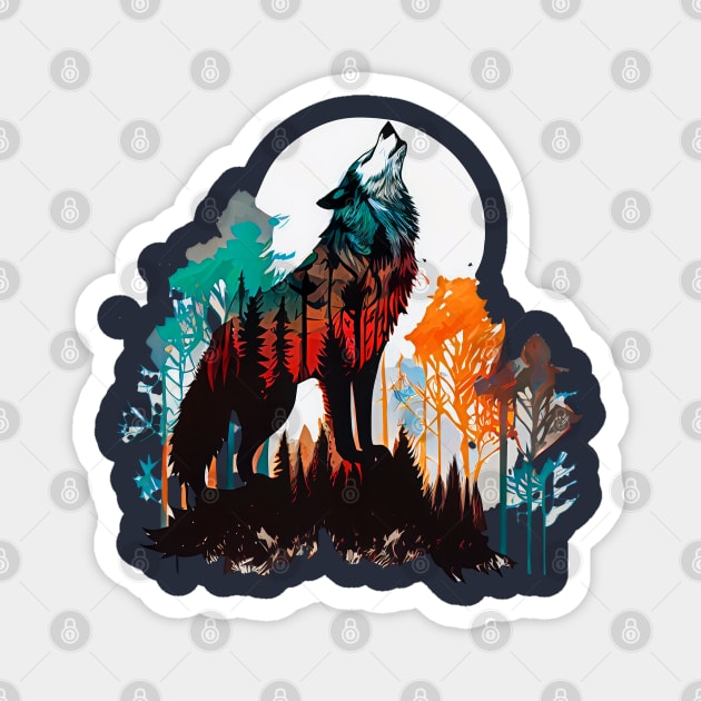 Howling Wolf Magnet by WolfChamp