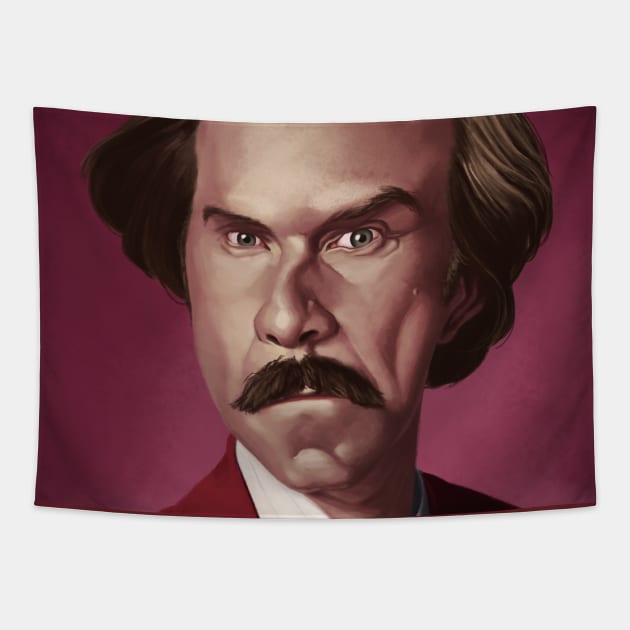 Ron Burgundy Tapestry by metmangindaan