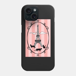 Black Cats in Paris Phone Case