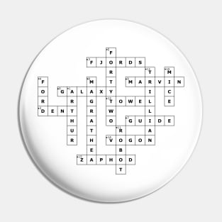 (1979THGTTG) Crossword pattern with words from a famous 1979 science fiction book. Pin