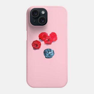 One blueberry and four strawberries Phone Case