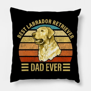 Best Labrador Retriever Dad Ever Retro Vintage Lab Dog Lover Pillow