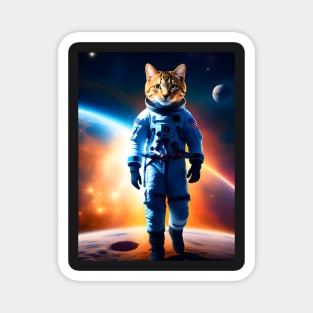 Astronaut Cat - Modern Digital Art Magnet