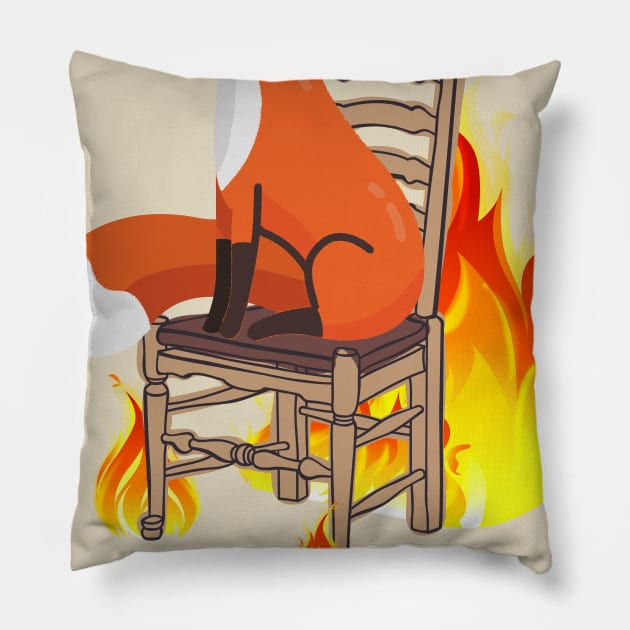 This Is Fine Pillow by FunnyZone