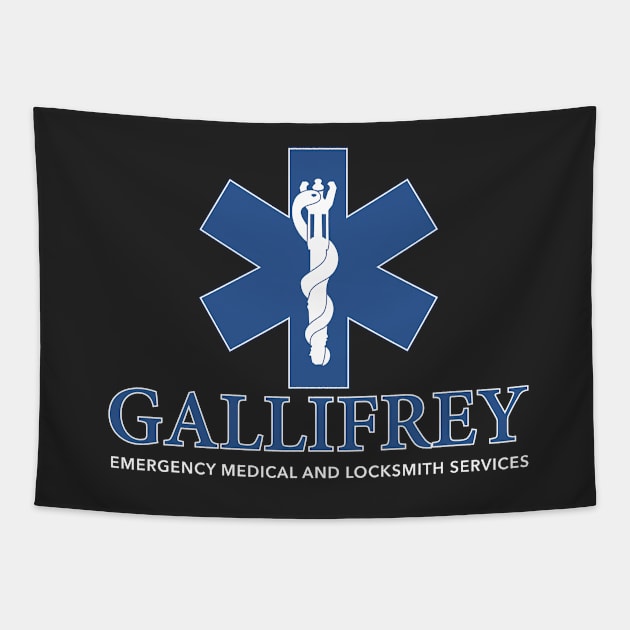 Gallifrey: Emergency Medical and Locksmith Services Tapestry by TheTofuCube