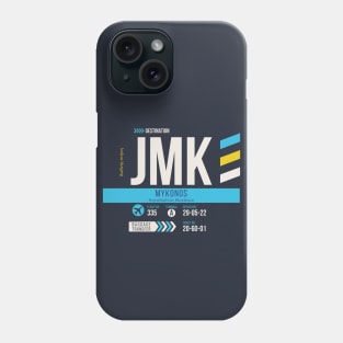 Vintage Mykonos JMK Airport Code Travel Day Retro Greece Air Travel Phone Case