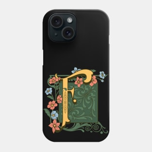 Art Nouveau Letter F, Ornamental Letter F, Art Deco Phone Case