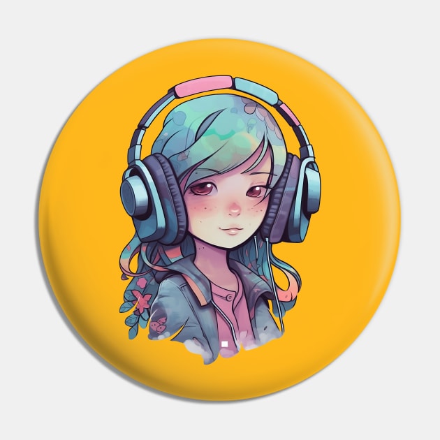 Cute headphone anime girl Pin by AestheticsArt81