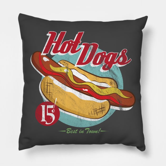 Hot Dogs Pillow by portraiteam