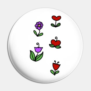 Flower Stickers Pin